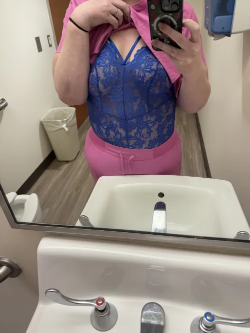 Lingerie under my scrubs again