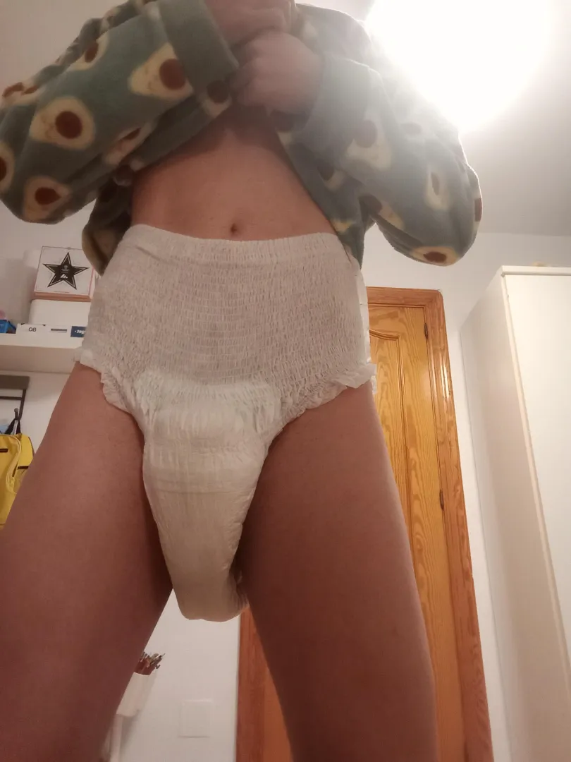 Look, Daddy, my diaper's full, just like you said! 