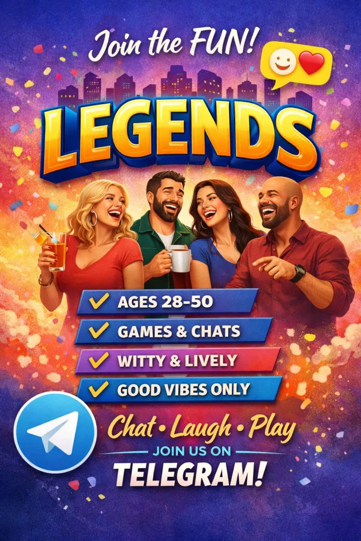 Looking for fun, chatty people to join an active Telegram group (ages 28–50)