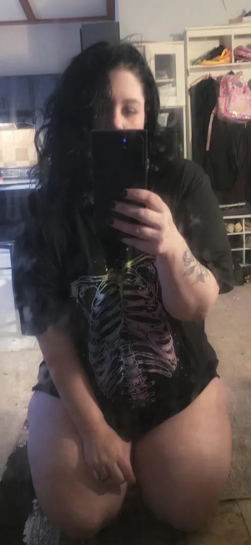 Lounging in just a shirt