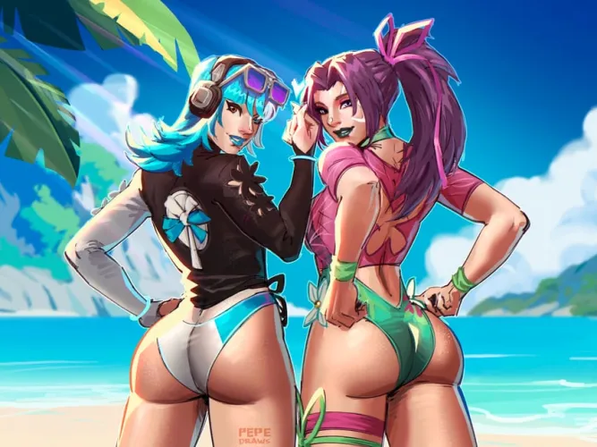 Luna & Psylocke Booty on the Beach [Marvel]