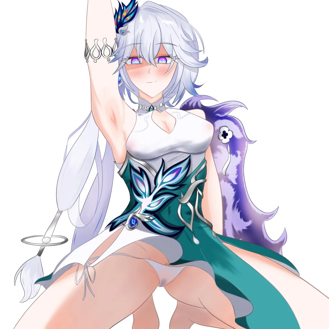 Madam Yao flashing her wet panties