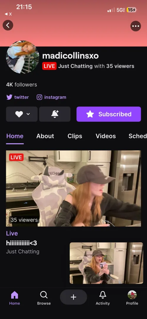 Madi Collins is live on twitch!!