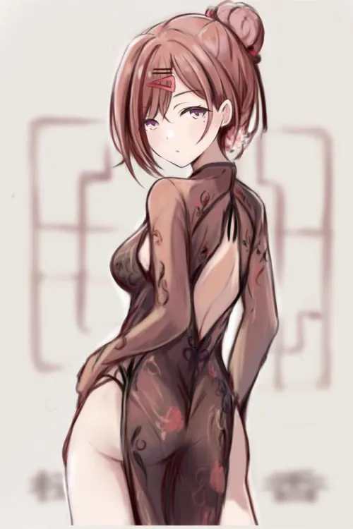 Madoka wearing a Cheongsam