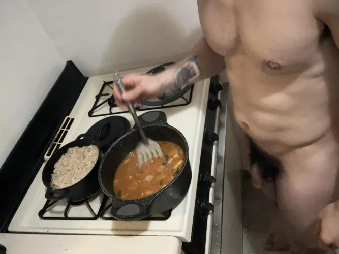 Making Arroz con Habichuelas