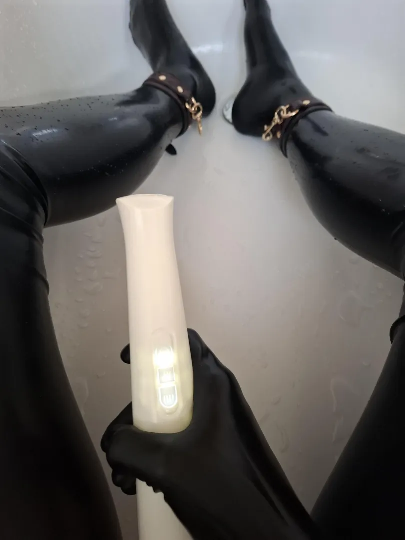 Me and my favorite toy in the bathtub