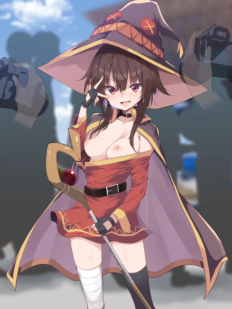 Megumin Wardrobe Malfunction (arutana) [Konosuba]