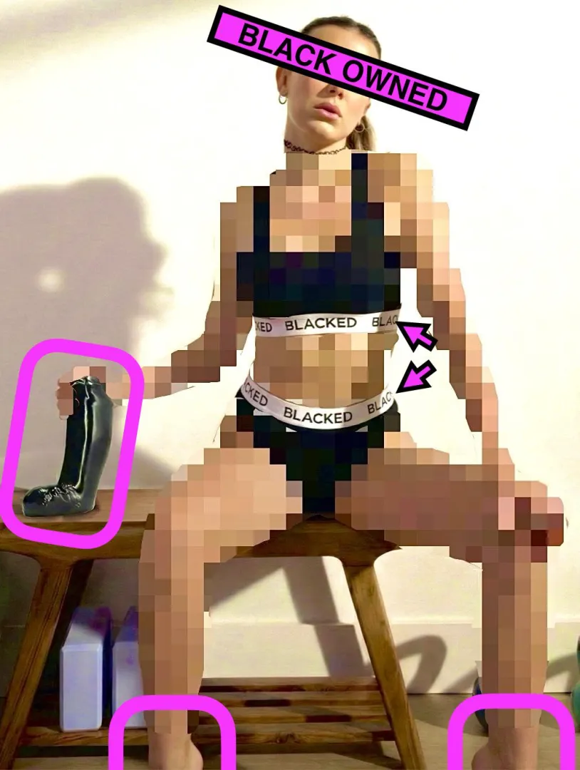 Millie Bobby Brown in Blacked brand underwear stroking a black dildo? Your brain has been boiled and is leaking out your clit.