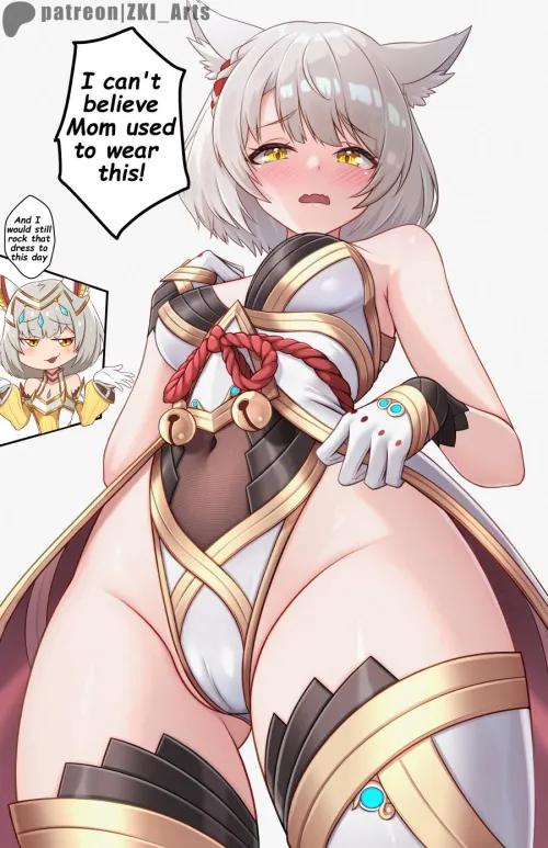 Mio wearing Nia's clothes (z-ki) [Xenoblade]