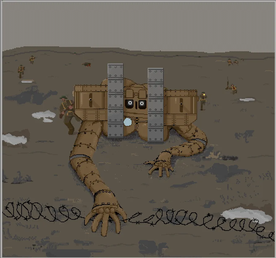 MK4 tank supporting infantry [F] (art by me)