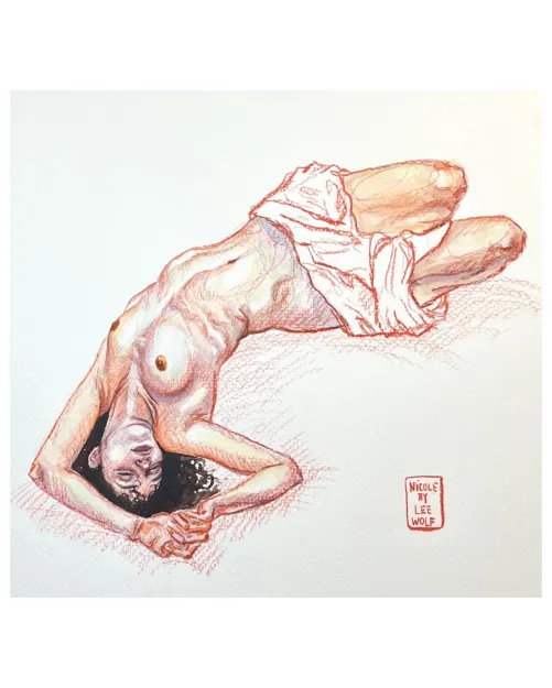 Model: Nicole/ watercolor and coloured pencil/ by me