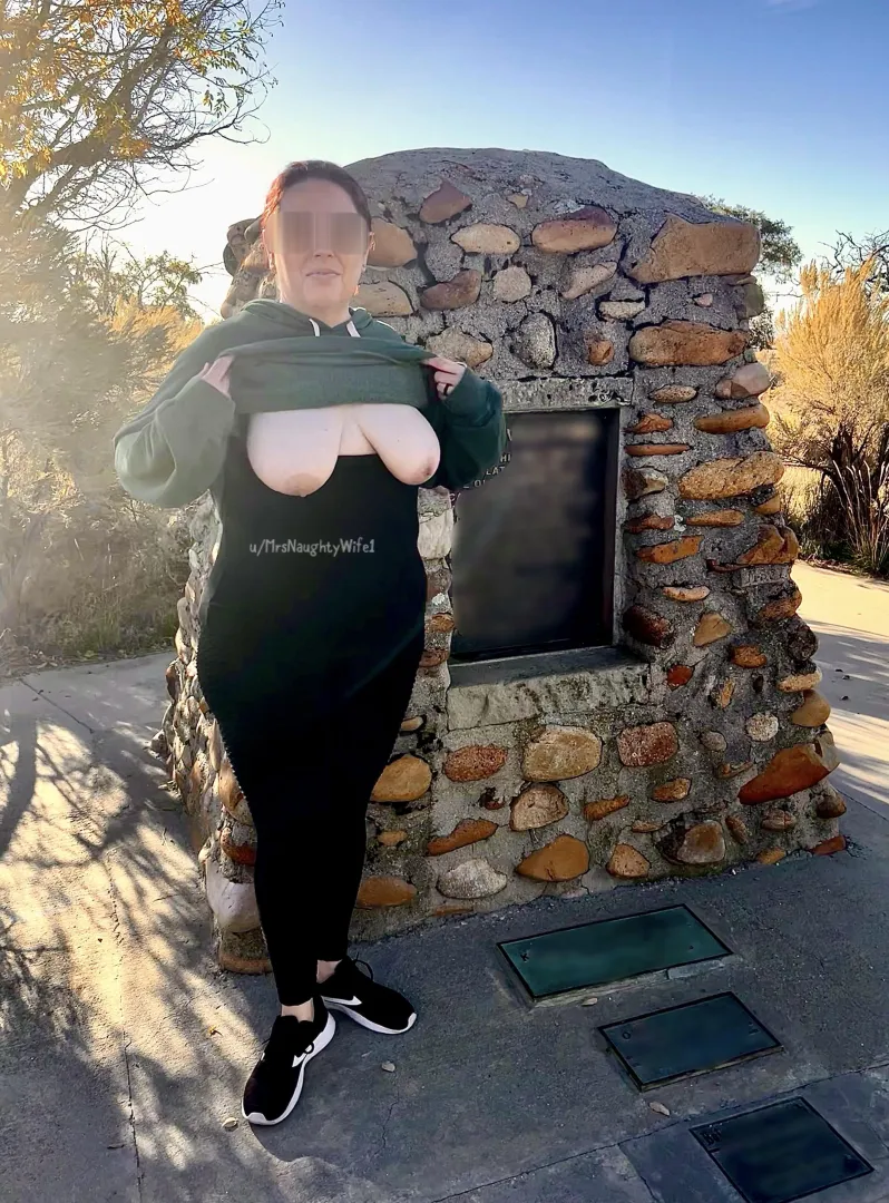 MomBod tits in the sun