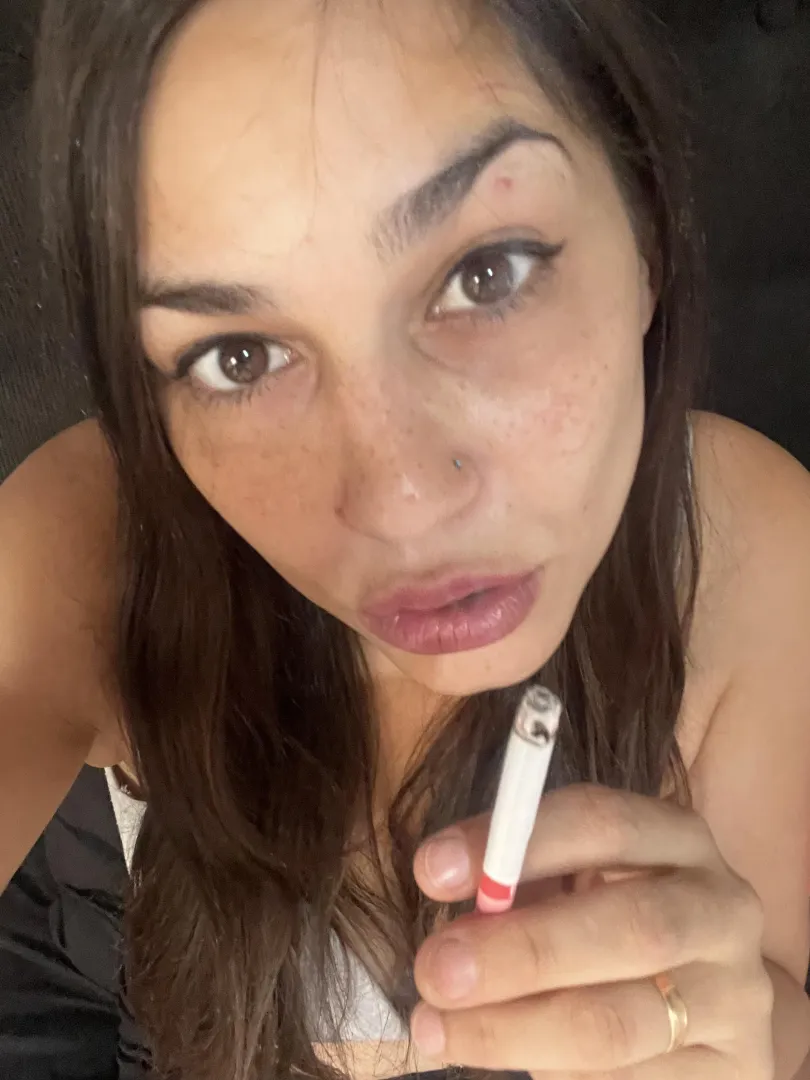 Mommy hides in the room to smoke