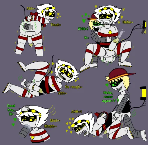 Murder Drones NSFW - N and Thad (w/ Bondage Play)