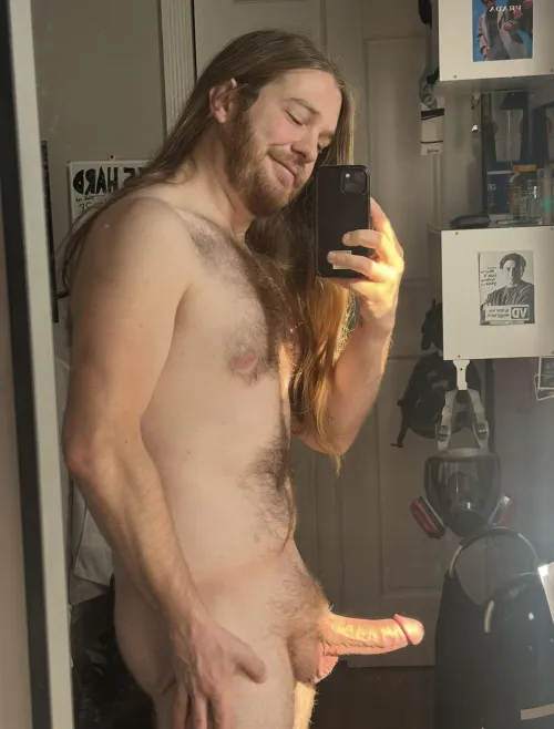 My dick catching the sunlight, going Super Saiyan 