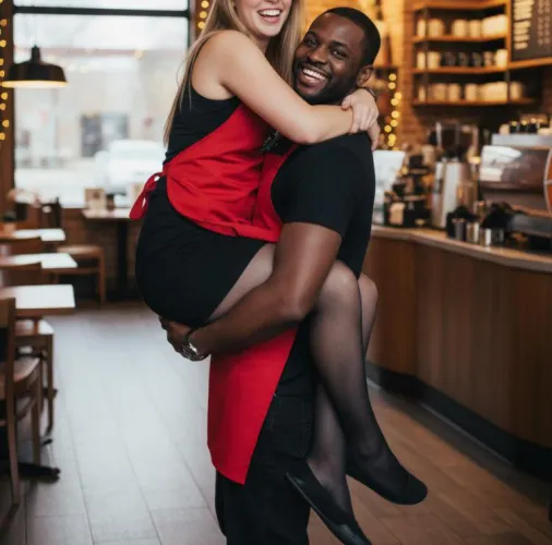 My favorite coworker - he loves when I wear tights to work. My husband hates that I work there