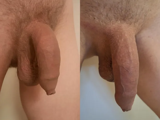 My flaccid three years ago vs. how the size looks nowadays