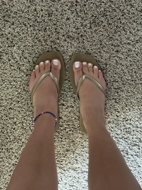my girlfriend showing off her anklets