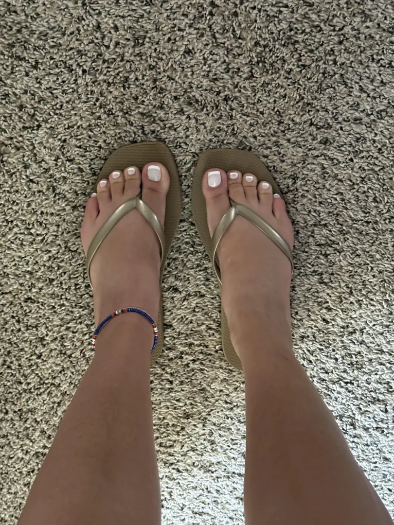 my girlfriend showing off her anklets