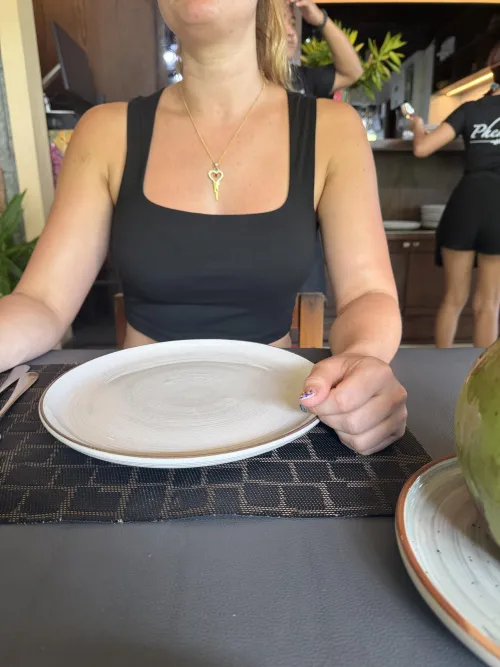 My key is worn in public as well, to remind him of my ownership