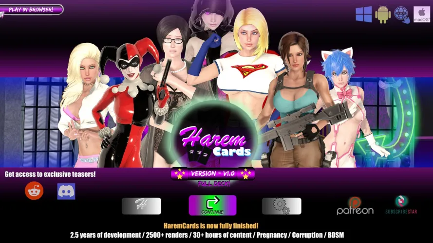 My little breeding focused game is now finished (V1.0 released!) and available for everyone on all devices! Have Fun and cheers for all the support! :-) [HaremCards] (Pink Palm Production)