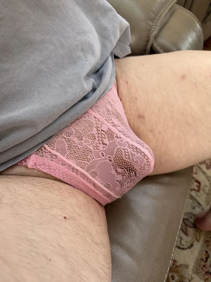 My little cock in my pink panties
