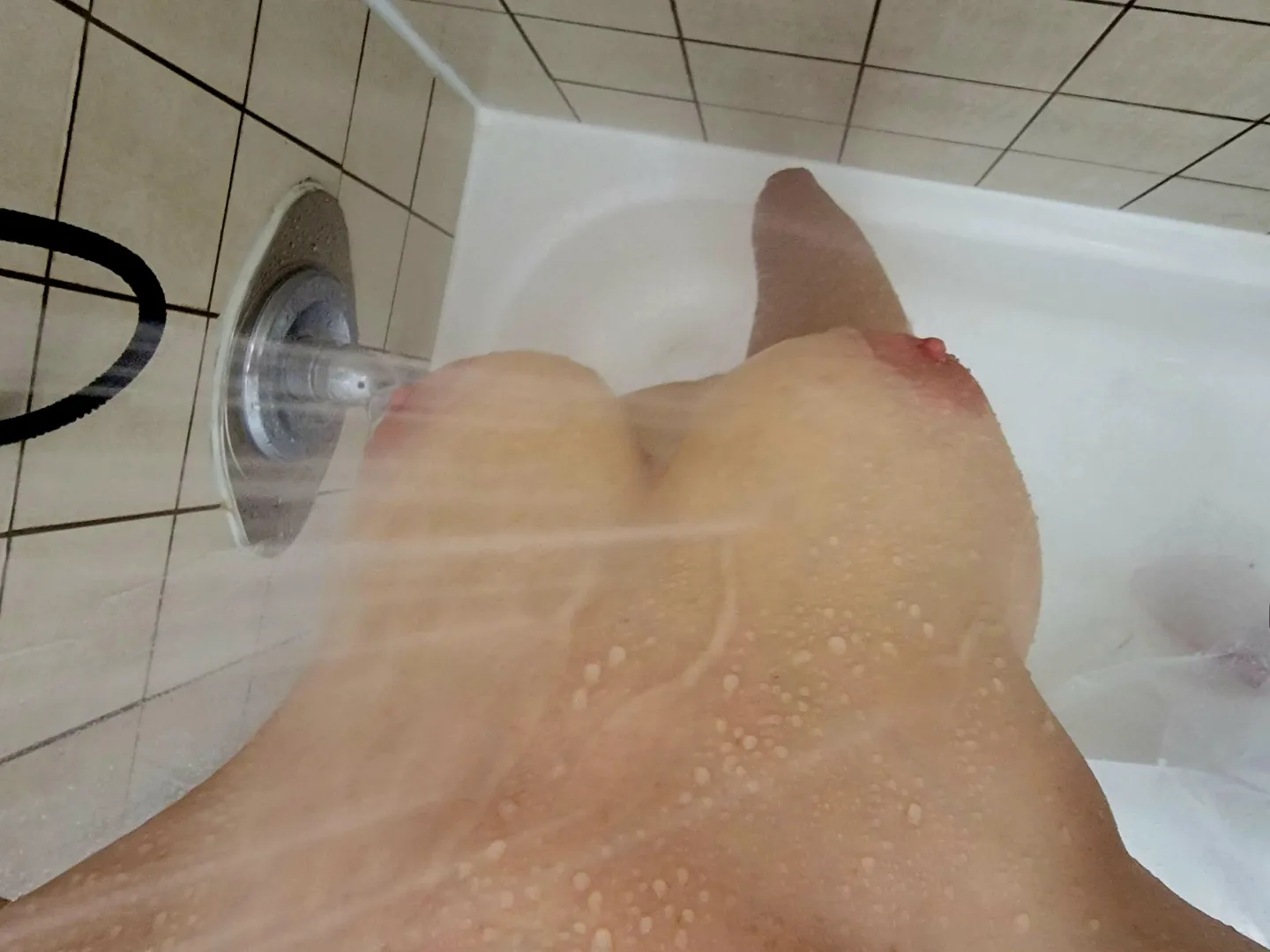 My view in the warm, steamy shower