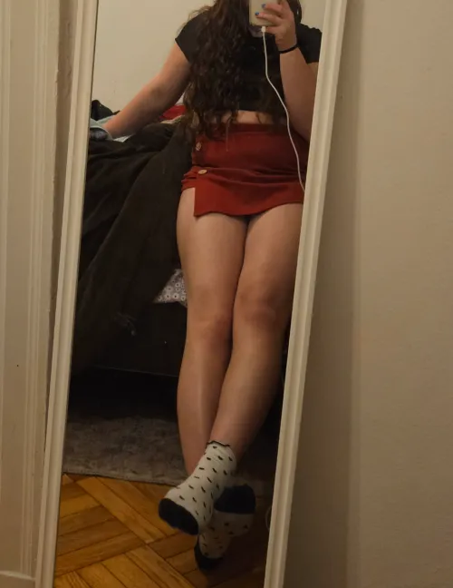 my whole upper body is covered and you're still trying to peek under my skirt? god, pathetic