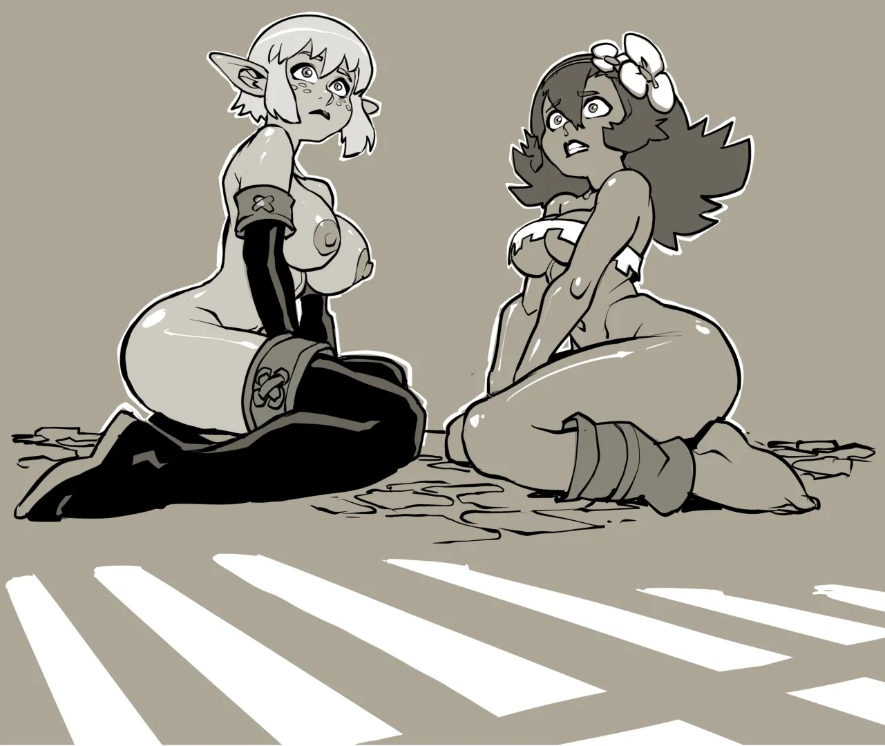 Naked Eva and Amalia in prison (Joel Jurion)