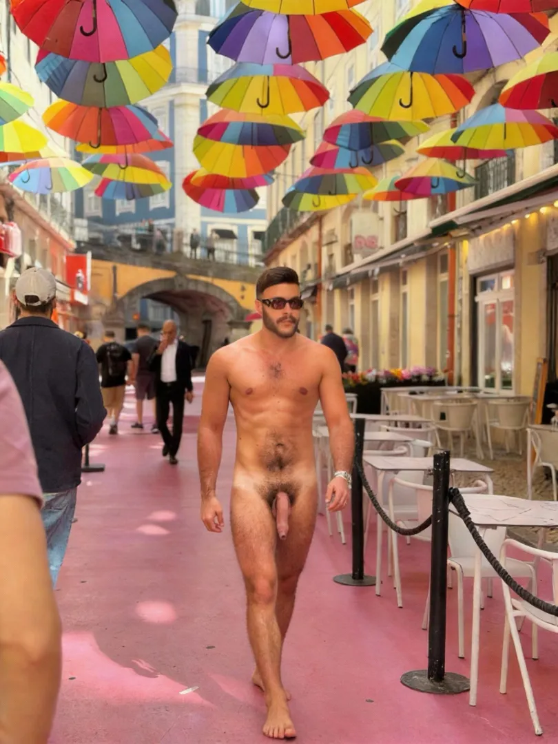 Naked in the streets of Lisbon