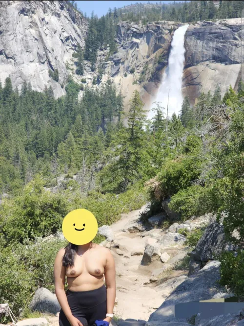 Naked under waterfalls