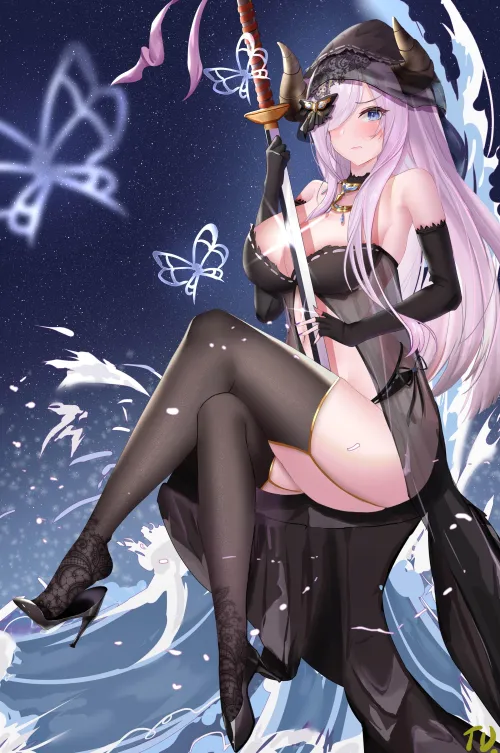 Narmaya in see-through clothes (藤蝶.) [Granblue Fantasy]