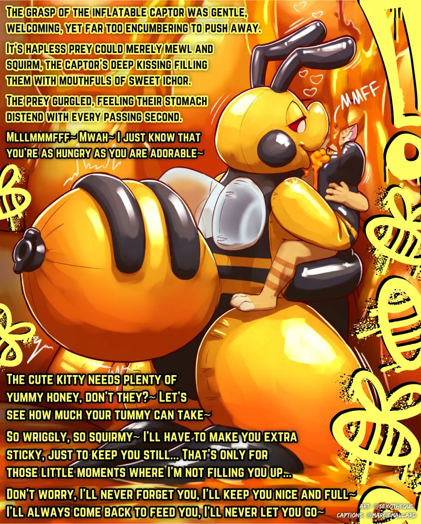 [NBxM] Horfing honey... [Furry] [Goo/Honey] [Inflatable/Pool Toy] [Extreme Kissing] [Bound] [Dubcon] [Credits in Caption]