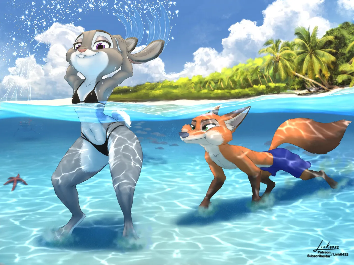 Nick and Judy at the beach (link6432)