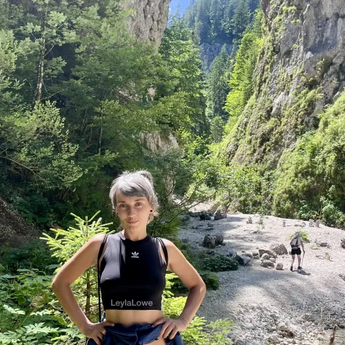 No bra even when hiking, my tits are too small anyway