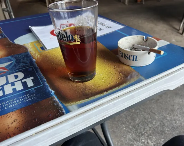 Nothing better than a smoke and draft beer