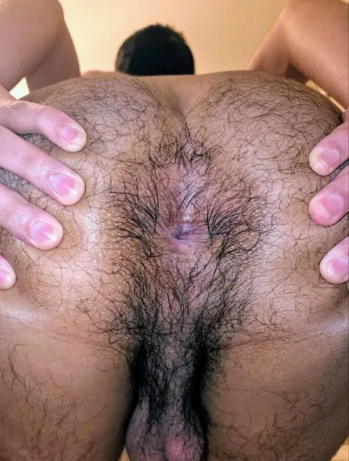 Nothing like spreading your cheeks and getting that first whiff of male butthole