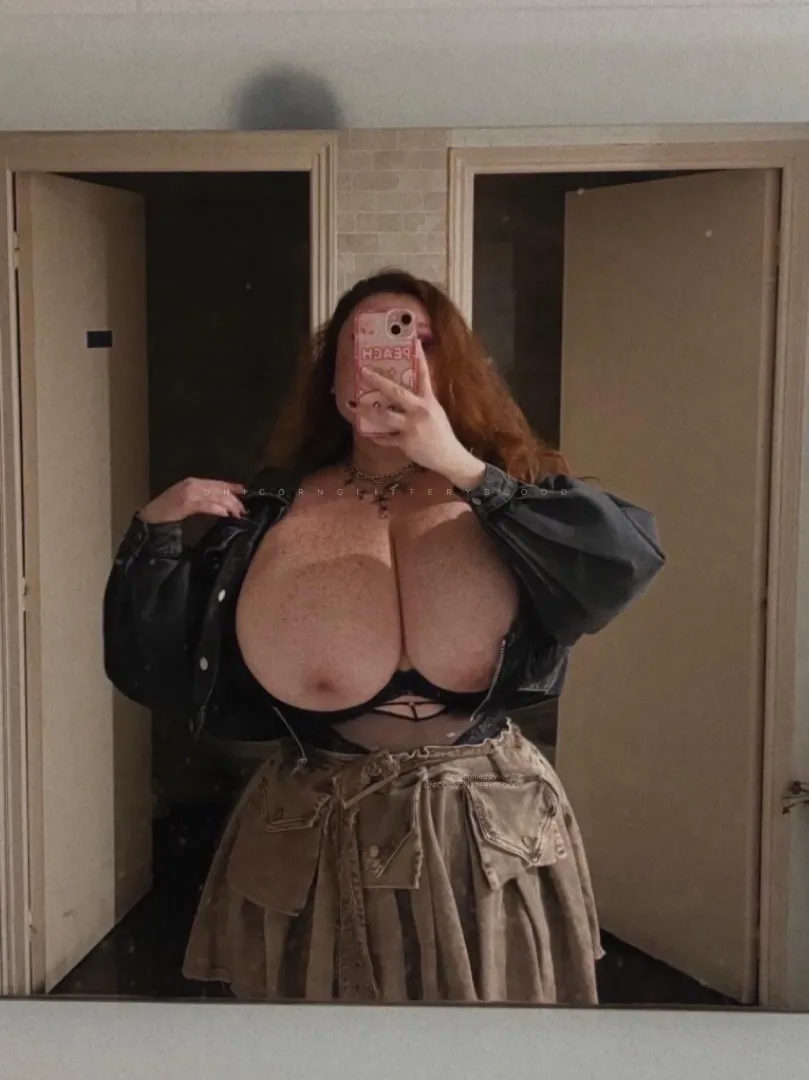 [OC] i love to flash my big tits in public! someone caught me but he left, would you have stayed?