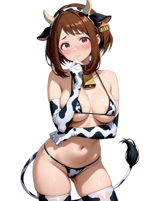 Ochaco in a Cowkini (YodayoAI)