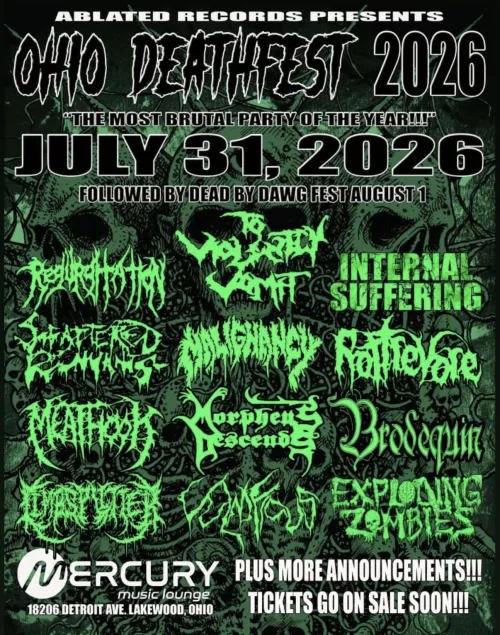 ohio deathfest announced featuring bands like malignancy, to violently vomit and regurgitation