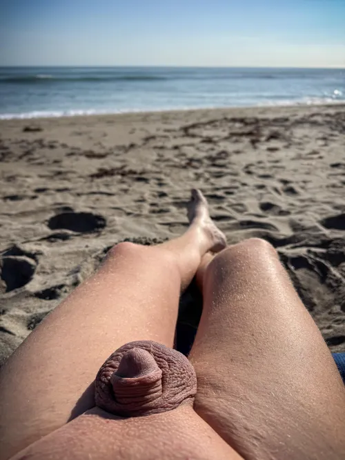 On the beach and enjoying the sun for the world to see!