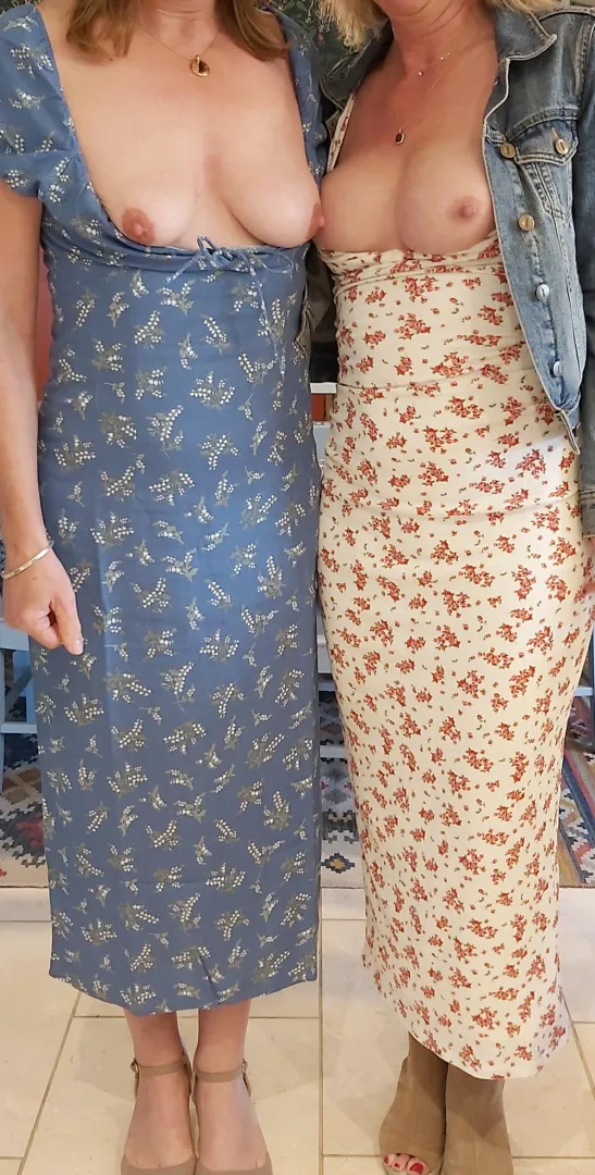 On their way out to a nice pub for lunch in the spring time