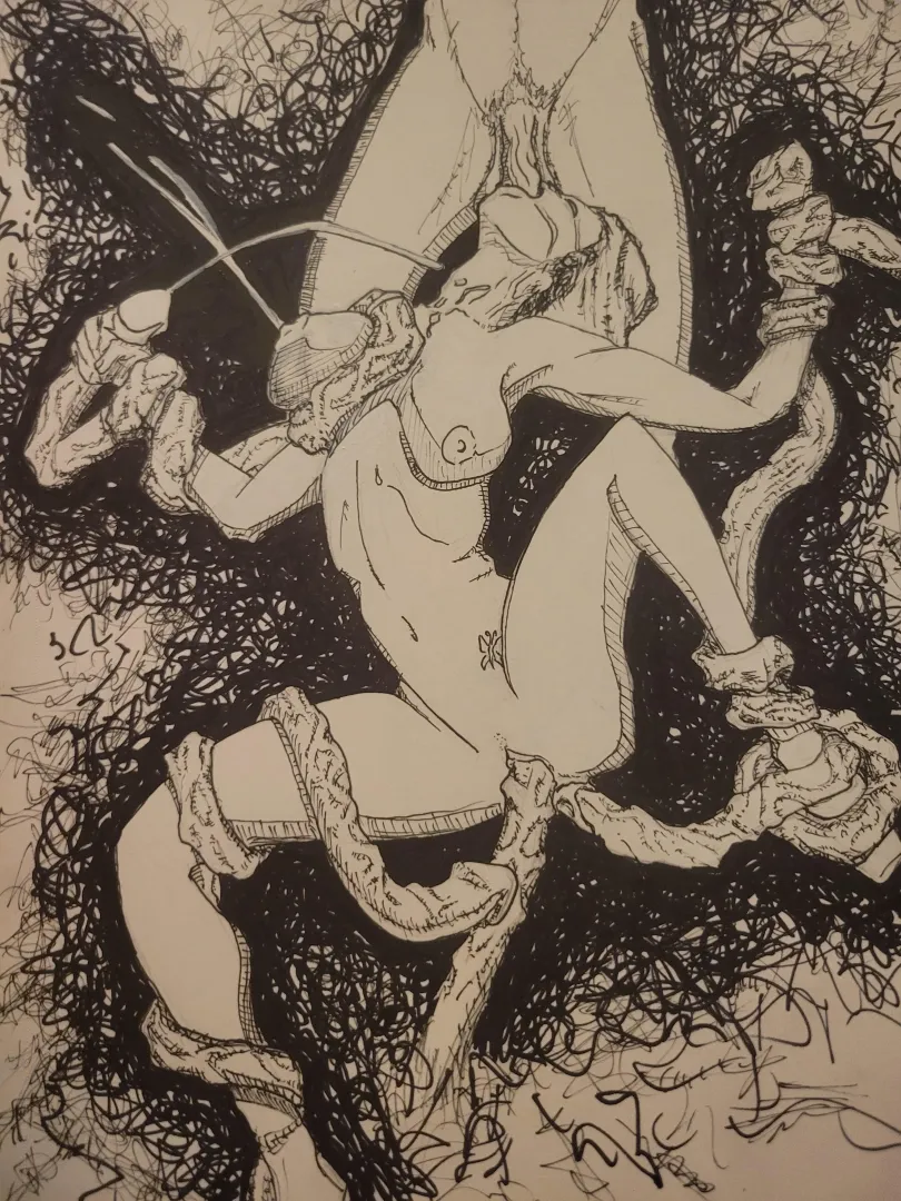 One cold night, pen on paper, me(OC)