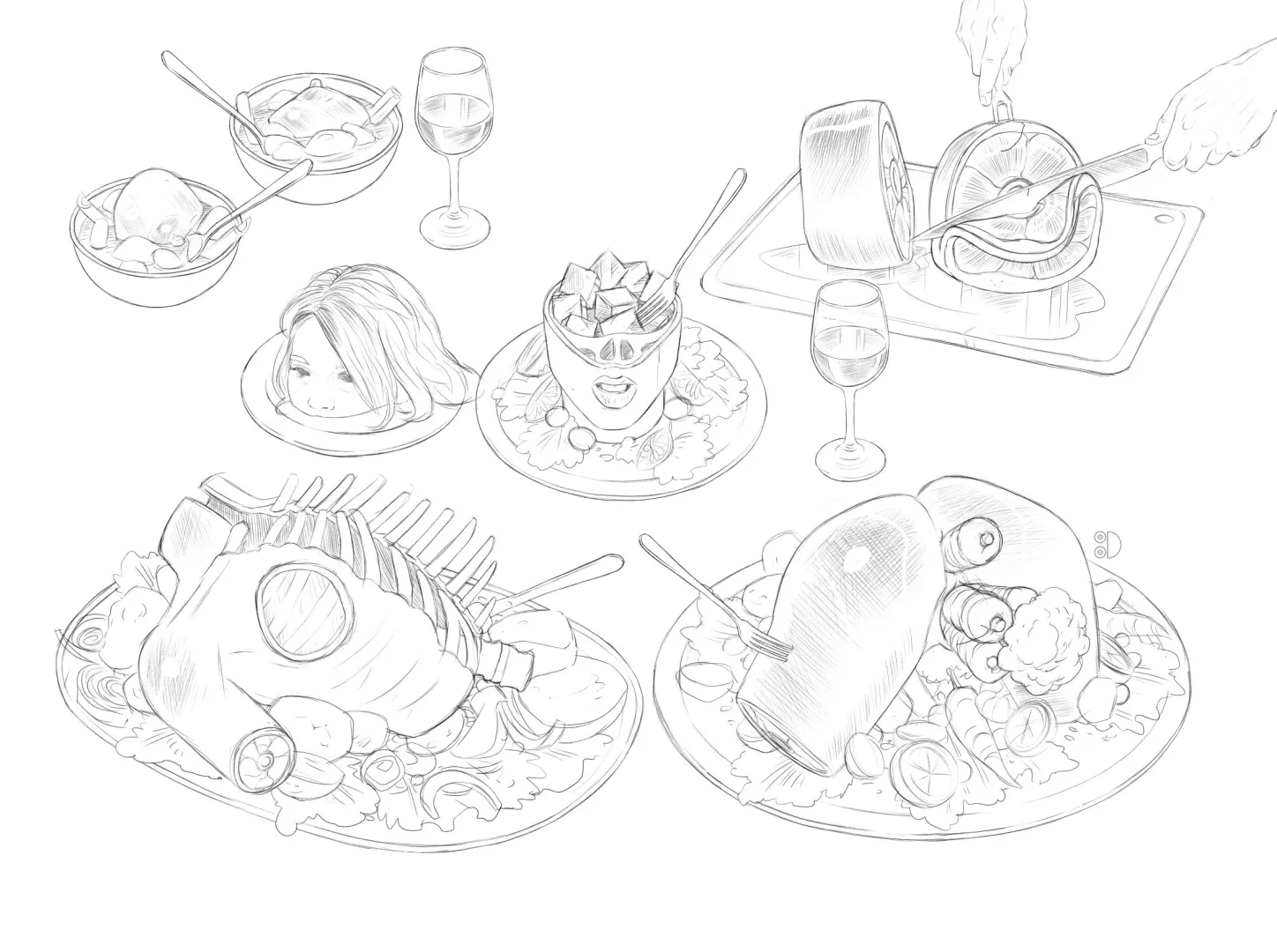 One girl buffet (by Tittydispenser)