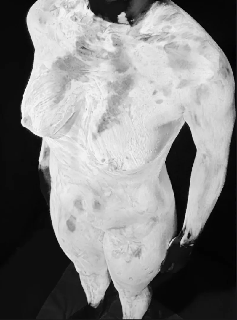 Orange turned to black and white