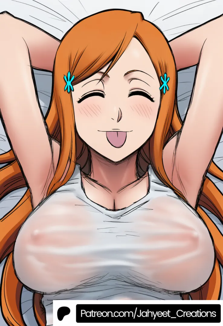 Orihime on her back (my fan art)