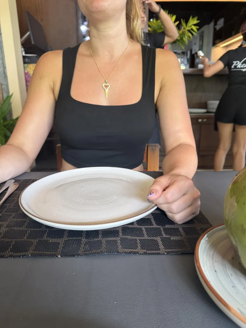 Out for a meal with hubby, always with my key.