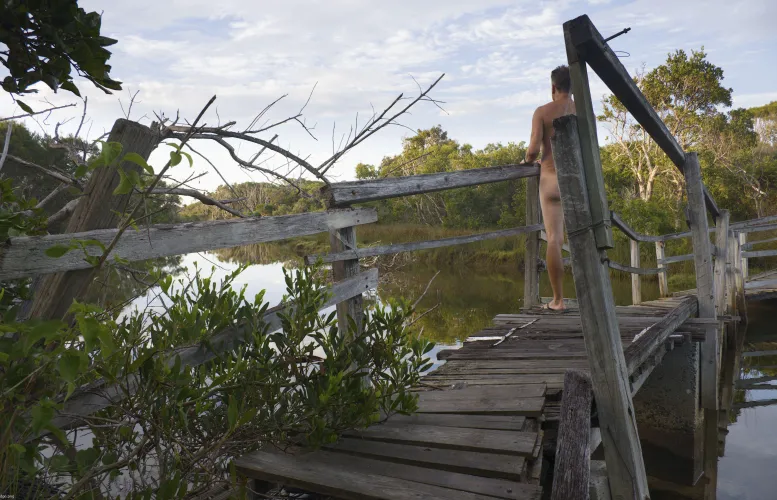 Pausing to enjoy the view from the bridge