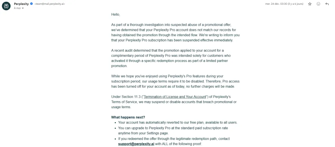 Perplexity Suspension