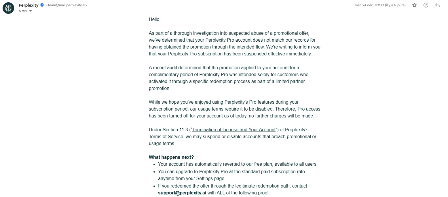 Perplexity Suspension